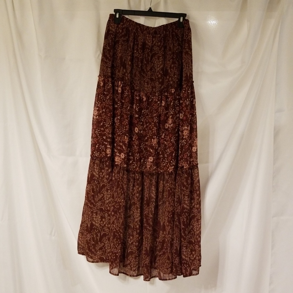 Knox Rose Boho Tiered Maxi Skirt sz L